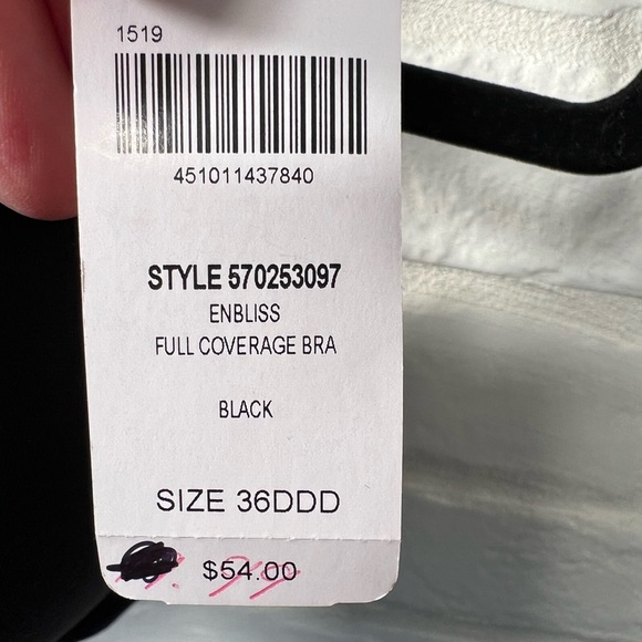 NWT Soma Enbliss Full Coverage Soft Underwire Lined Bra 36 DDD Black #0540 - Picture 9 of 12